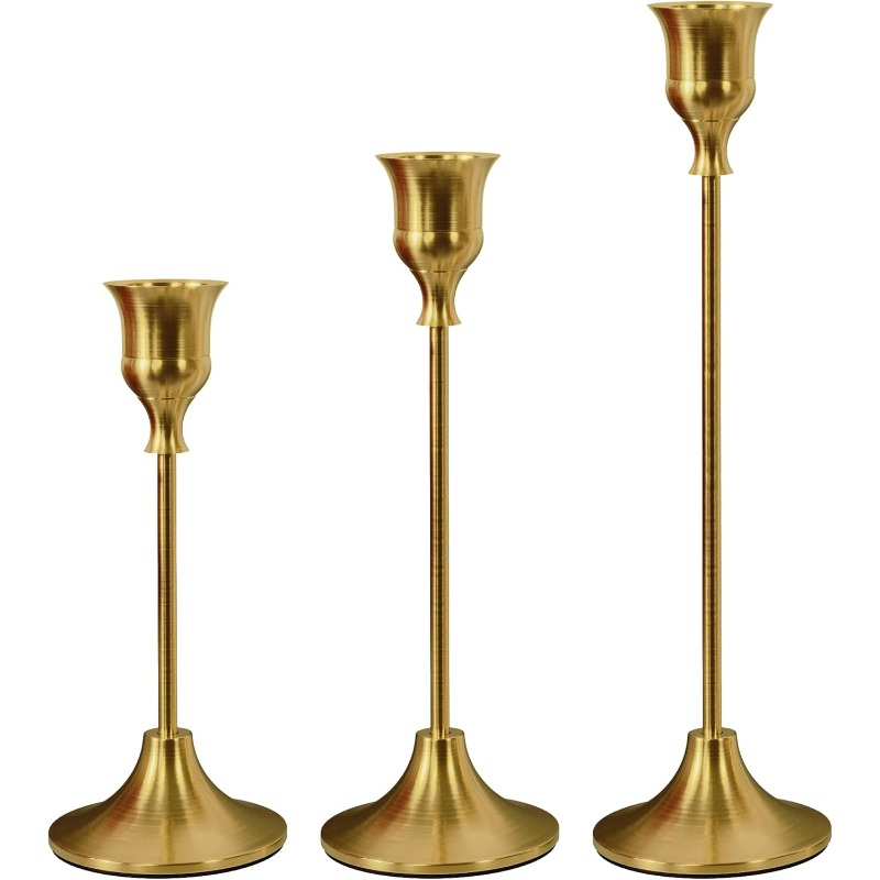 Candle Quotes - 3PCS Vintage Candlestick Elegant Metal and